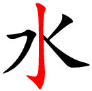 the Hanzi stroke shugou within a Chinese character